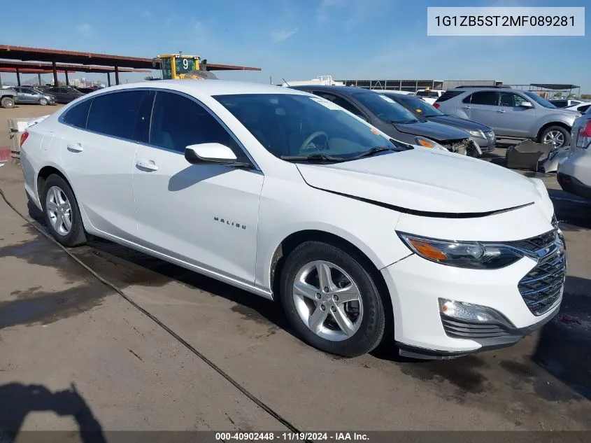 2021 Chevrolet Malibu Fwd Ls VIN: 1G1ZB5ST2MF089281 Lot: 40902448