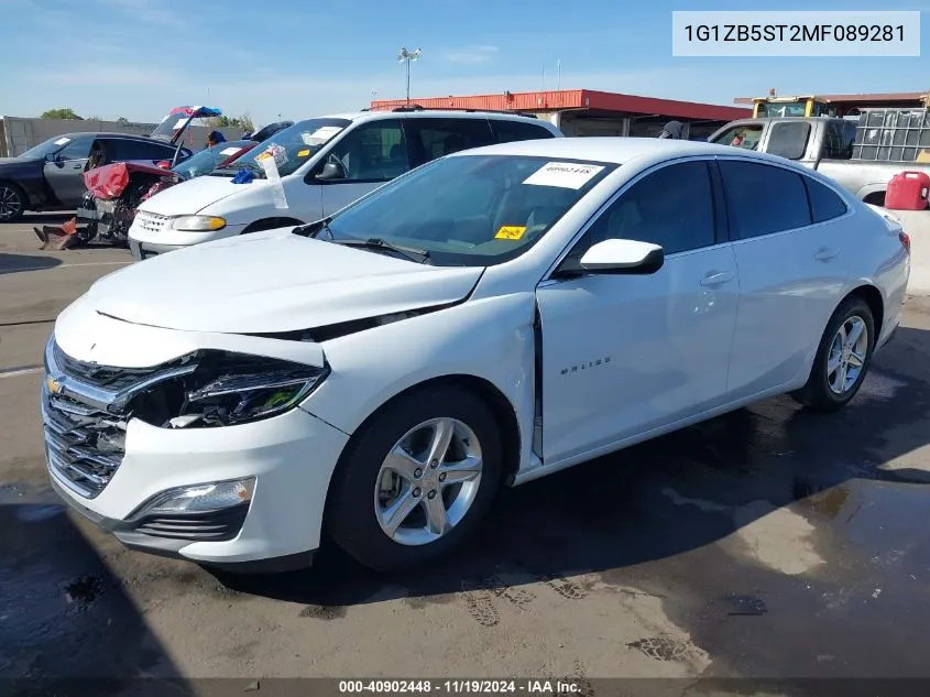 2021 Chevrolet Malibu Fwd Ls VIN: 1G1ZB5ST2MF089281 Lot: 40902448