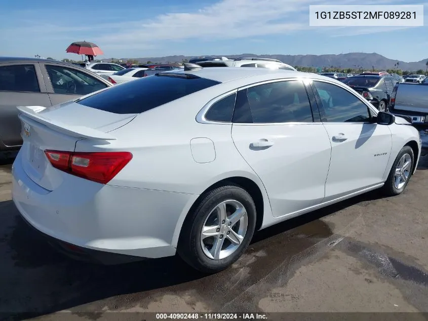 2021 Chevrolet Malibu Fwd Ls VIN: 1G1ZB5ST2MF089281 Lot: 40902448