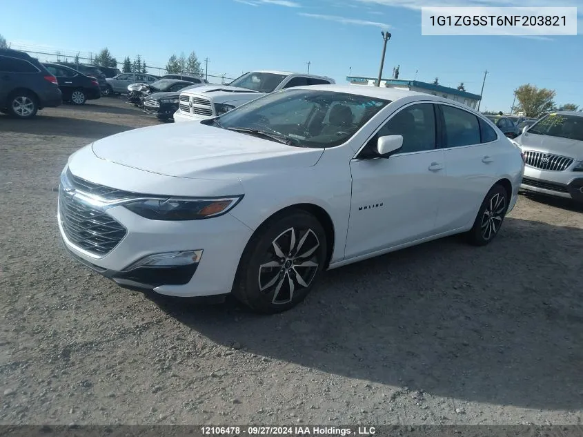 1G1ZG5ST6NF203821 2022 Chevrolet Malibu