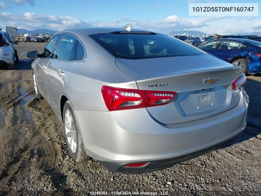 2022 Chevrolet Malibu VIN: 1G1ZD5ST0NF160747 Lot: 12149383