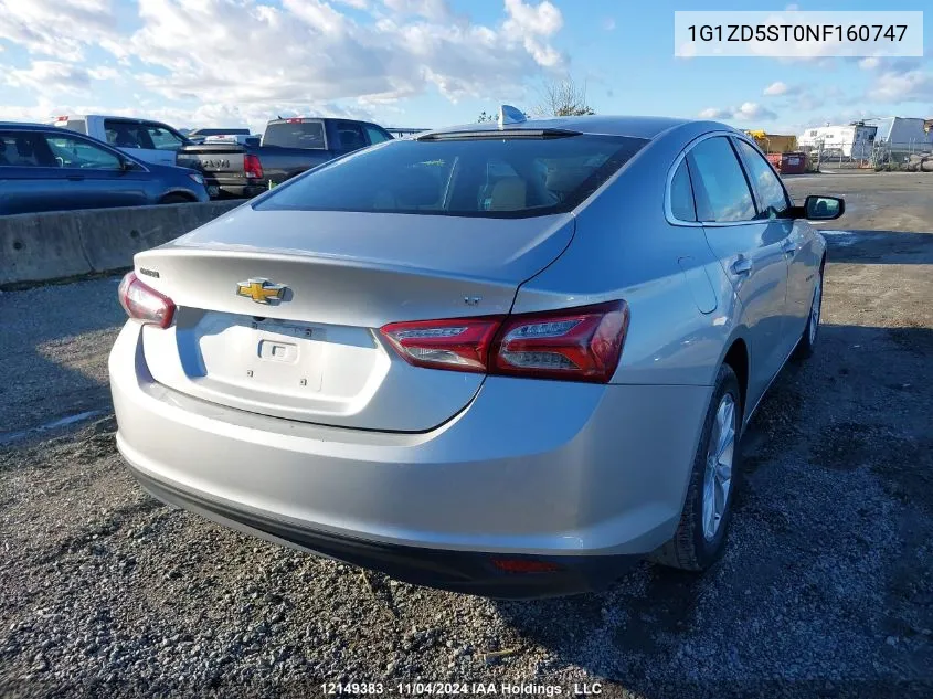 2022 Chevrolet Malibu VIN: 1G1ZD5ST0NF160747 Lot: 12149383