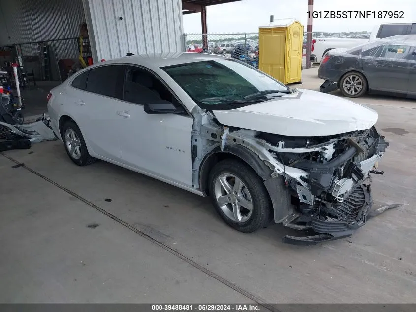 1G1ZB5ST7NF187952 2022 Chevrolet Malibu Fwd Ls