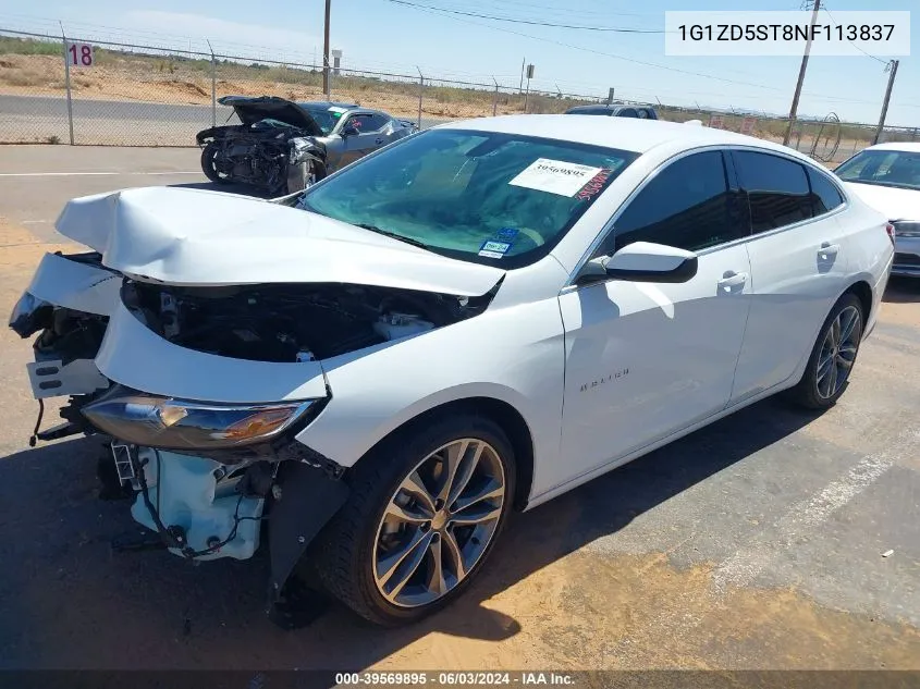 1G1ZD5ST8NF113837 2022 Chevrolet Malibu Fwd Lt