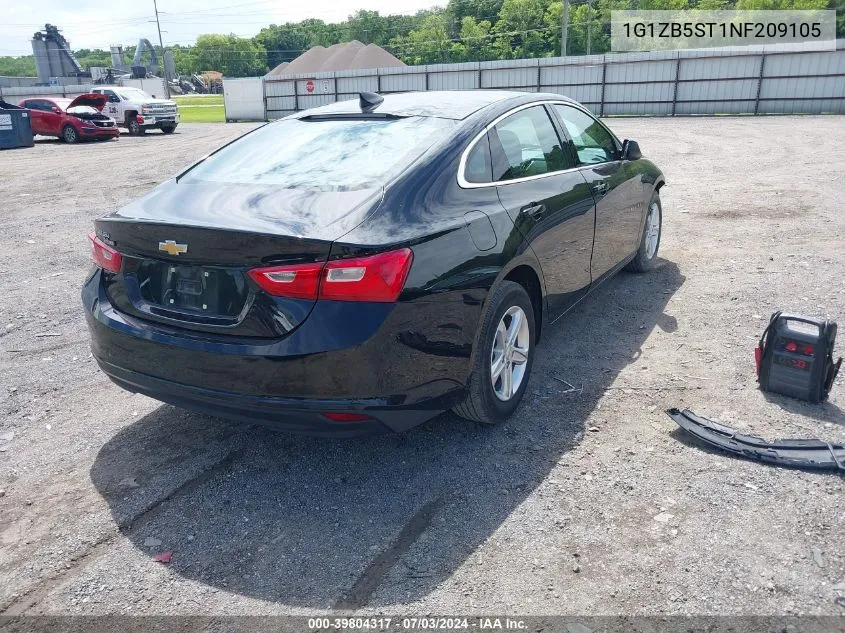 2022 Chevrolet Malibu Fwd Ls VIN: 1G1ZB5ST1NF209105 Lot: 39804317