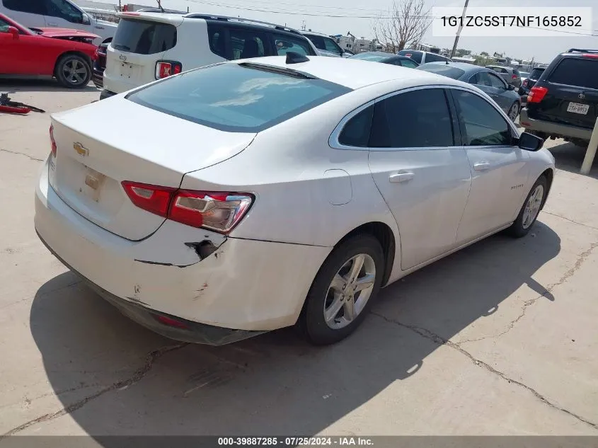 2022 Chevrolet Malibu Fwd 1Fl VIN: 1G1ZC5ST7NF165852 Lot: 39887285