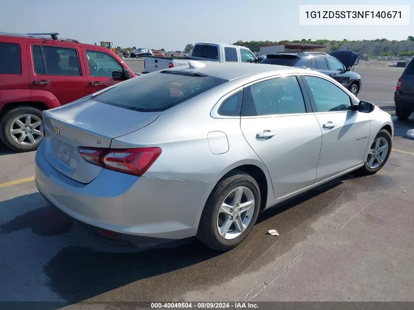 2022 Chevrolet Malibu Fwd Lt VIN: 1G1ZD5ST3NF140671 Lot: 40049504