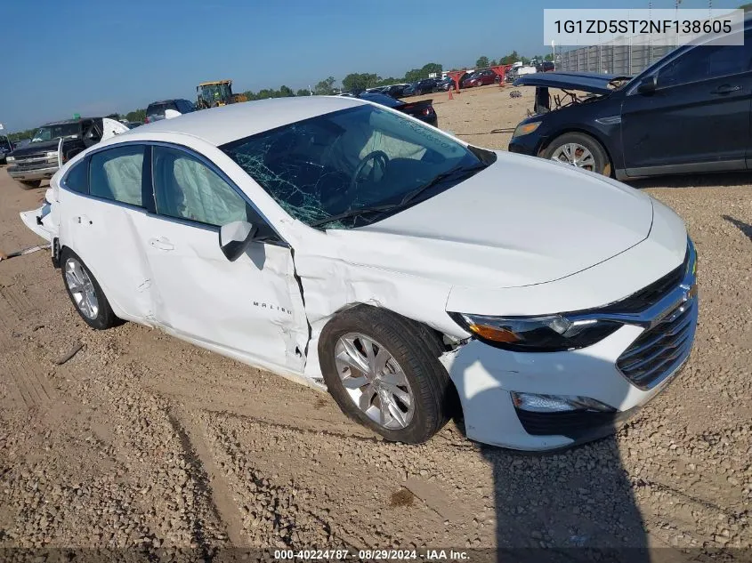 2022 Chevrolet Malibu Fwd Lt VIN: 1G1ZD5ST2NF138605 Lot: 40224787