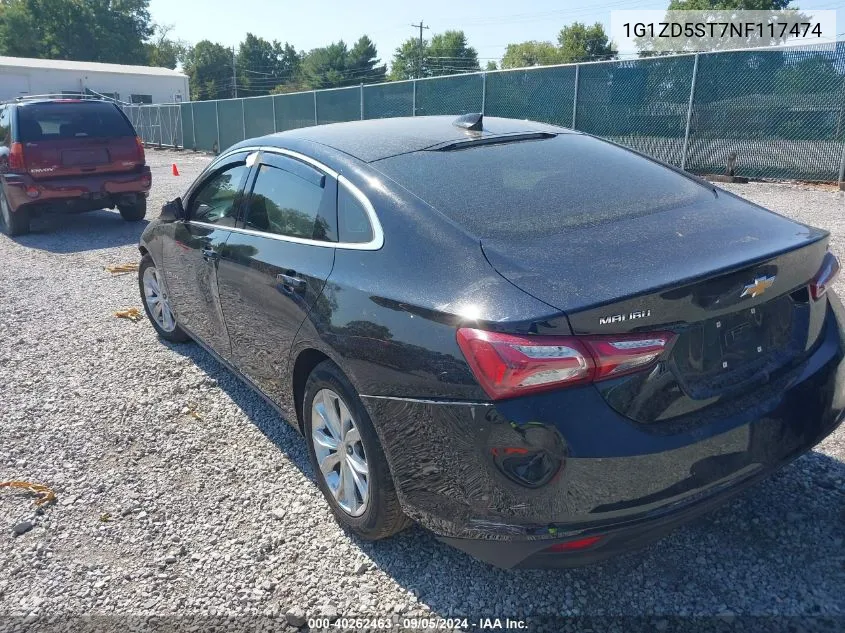 2022 Chevrolet Malibu Lt VIN: 1G1ZD5ST7NF117474 Lot: 40262463