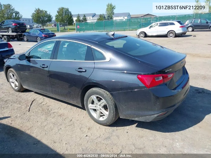 1G1ZB5ST6NF212209 2022 Chevrolet Malibu Ls