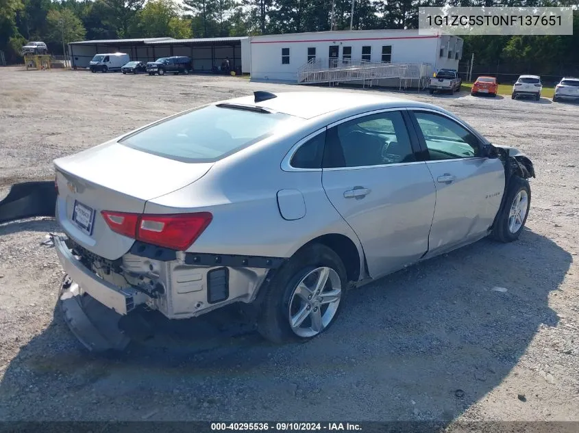 1G1ZC5ST0NF137651 2022 Chevrolet Malibu Fwd 1Fl