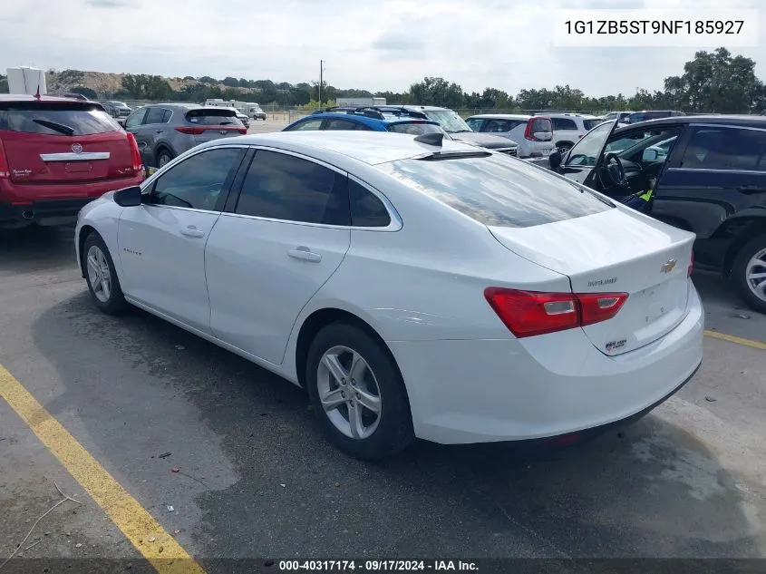 2022 Chevrolet Malibu Fwd Ls VIN: 1G1ZB5ST9NF185927 Lot: 40317174