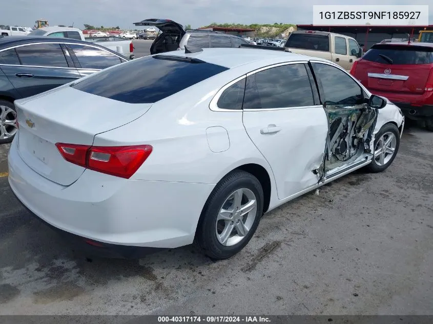 2022 Chevrolet Malibu Fwd Ls VIN: 1G1ZB5ST9NF185927 Lot: 40317174