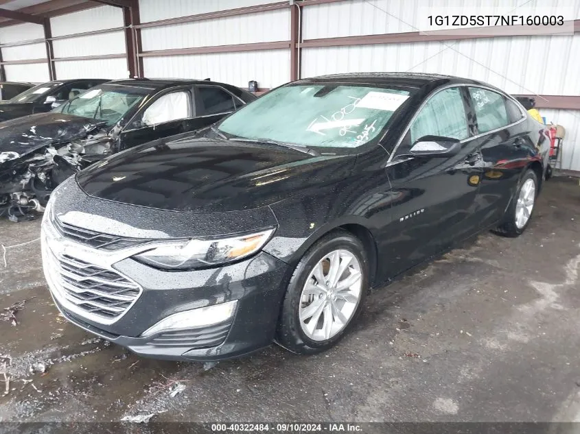 2022 Chevrolet Malibu Fwd Lt VIN: 1G1ZD5ST7NF160003 Lot: 40322484