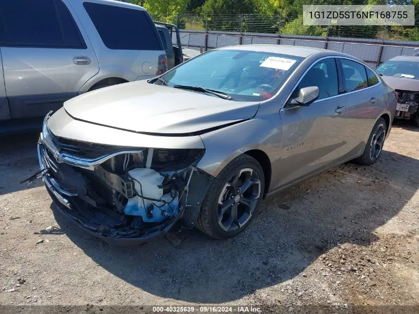 2022 Chevrolet Malibu Lt VIN: 1G1ZD5ST6NF168755 Lot: 40325639