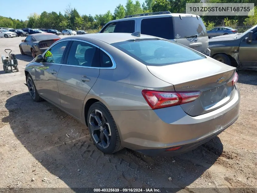 2022 Chevrolet Malibu Lt VIN: 1G1ZD5ST6NF168755 Lot: 40325639