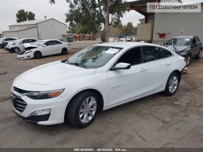 2022 Chevrolet Malibu Fwd Lt VIN: 1G1ZD5ST6NF107034 Lot: 40380461