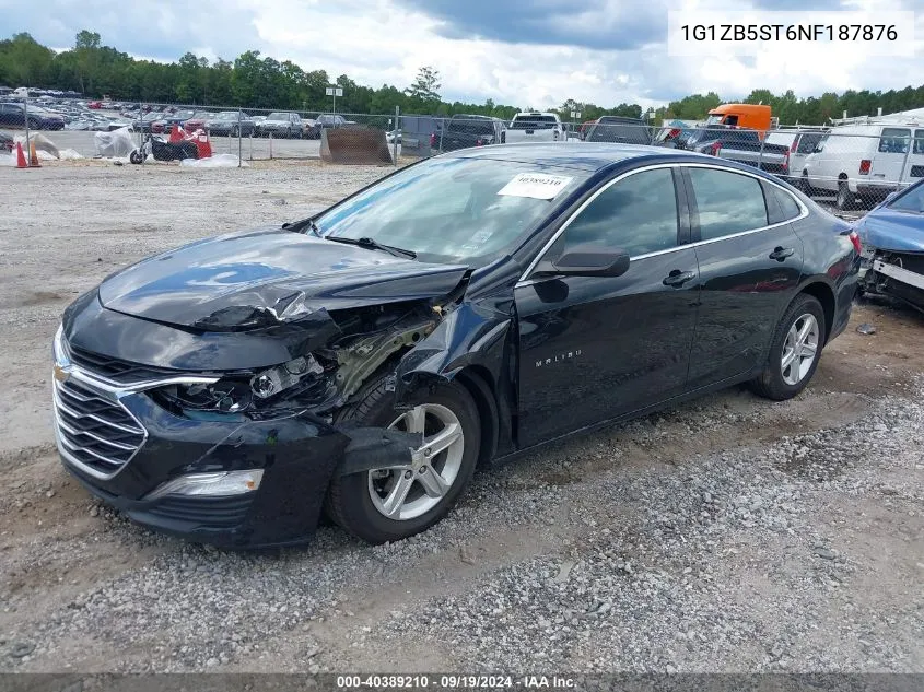 2022 Chevrolet Malibu Fwd Ls VIN: 1G1ZB5ST6NF187876 Lot: 40389210