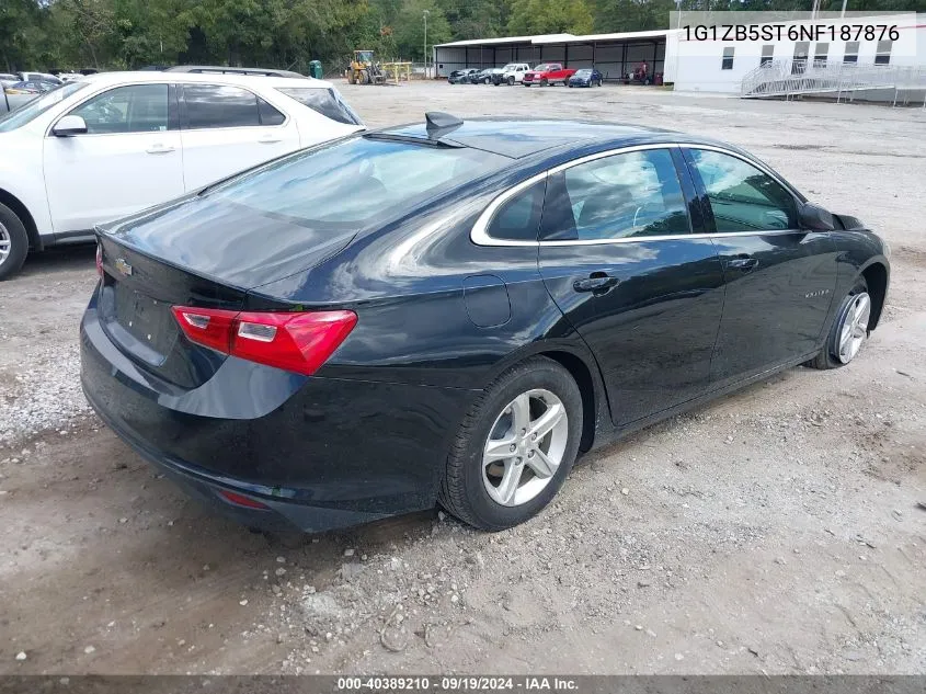 2022 Chevrolet Malibu Fwd Ls VIN: 1G1ZB5ST6NF187876 Lot: 40389210