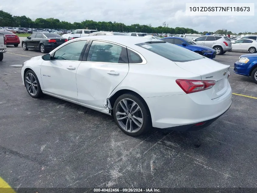 2022 Chevrolet Malibu Fwd Lt VIN: 1G1ZD5ST7NF118673 Lot: 40452456