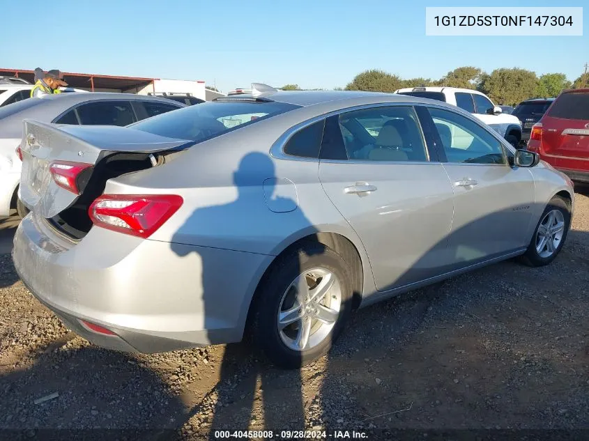 2022 Chevrolet Malibu Lt VIN: 1G1ZD5ST0NF147304 Lot: 40458008