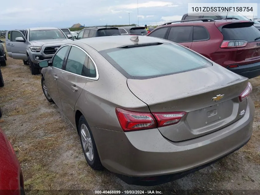 2022 Chevrolet Malibu Fwd Lt VIN: 1G1ZD5ST9NF158754 Lot: 40468899