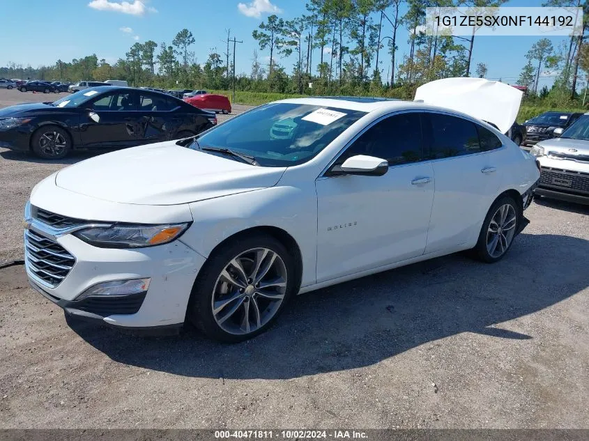 2022 Chevrolet Malibu Fwd Premier VIN: 1G1ZE5SX0NF144192 Lot: 40471811