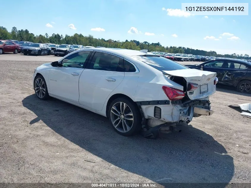 2022 Chevrolet Malibu Fwd Premier VIN: 1G1ZE5SX0NF144192 Lot: 40471811