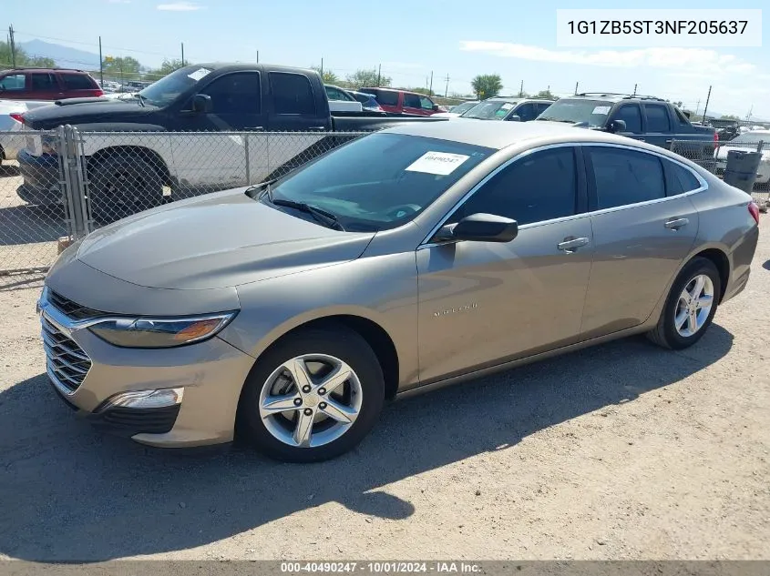 2022 Chevrolet Malibu Fwd Ls VIN: 1G1ZB5ST3NF205637 Lot: 40490247