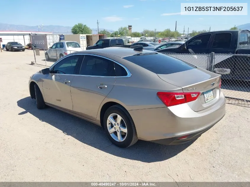 2022 Chevrolet Malibu Fwd Ls VIN: 1G1ZB5ST3NF205637 Lot: 40490247