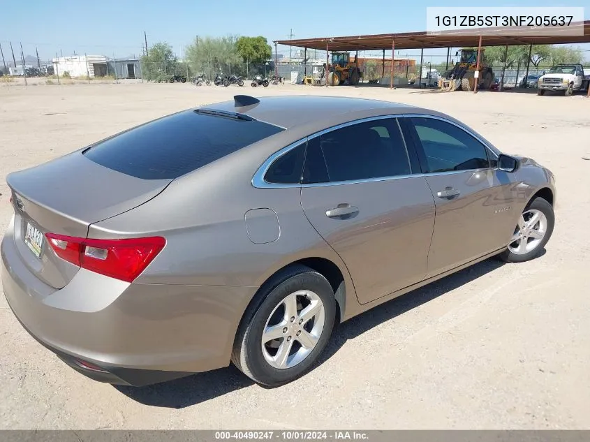 2022 Chevrolet Malibu Fwd Ls VIN: 1G1ZB5ST3NF205637 Lot: 40490247