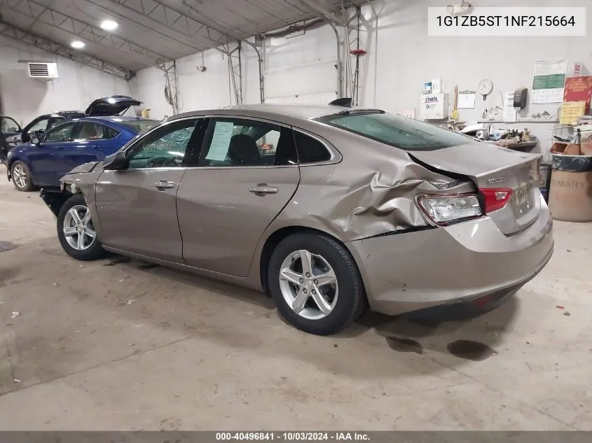 2022 Chevrolet Malibu Fwd Ls VIN: 1G1ZB5ST1NF215664 Lot: 40496841