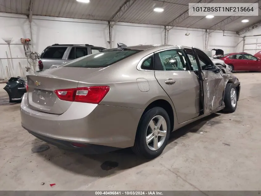 2022 Chevrolet Malibu Fwd Ls VIN: 1G1ZB5ST1NF215664 Lot: 40496841