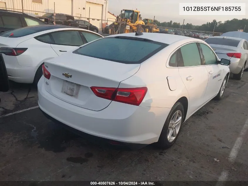 2022 Chevrolet Malibu Fwd Ls VIN: 1G1ZB5ST6NF185755 Lot: 40507626