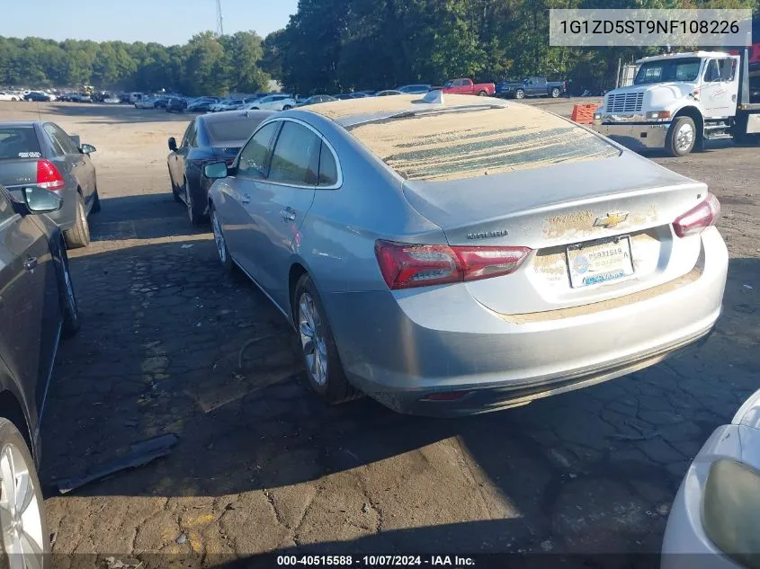 2022 Chevrolet Malibu Lt VIN: 1G1ZD5ST9NF108226 Lot: 40515588