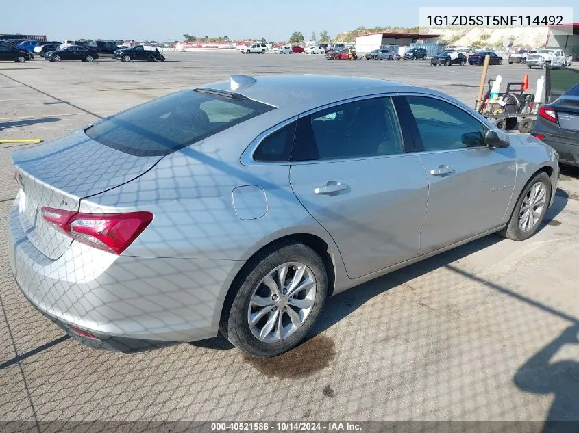 2022 Chevrolet Malibu Fwd Lt VIN: 1G1ZD5ST5NF114492 Lot: 40521586