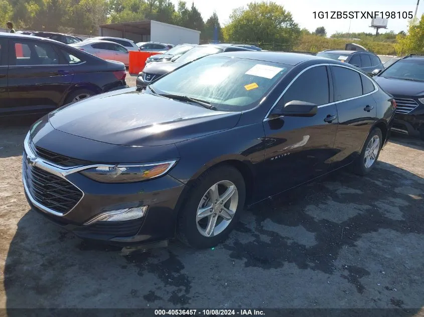 2022 Chevrolet Malibu Fwd Ls VIN: 1G1ZB5STXNF198105 Lot: 40536457