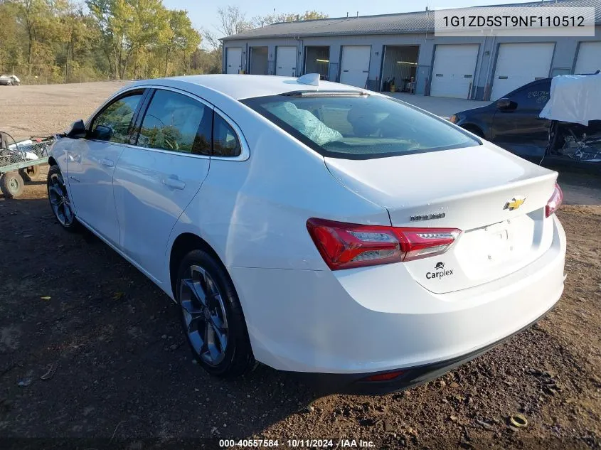 2022 Chevrolet Malibu Fwd Lt VIN: 1G1ZD5ST9NF110512 Lot: 40557584