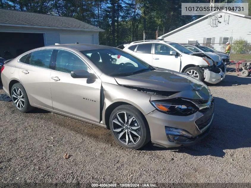 2022 Chevrolet Malibu Fwd Rs VIN: 1G1ZG5ST2NF194731 Lot: 40563469