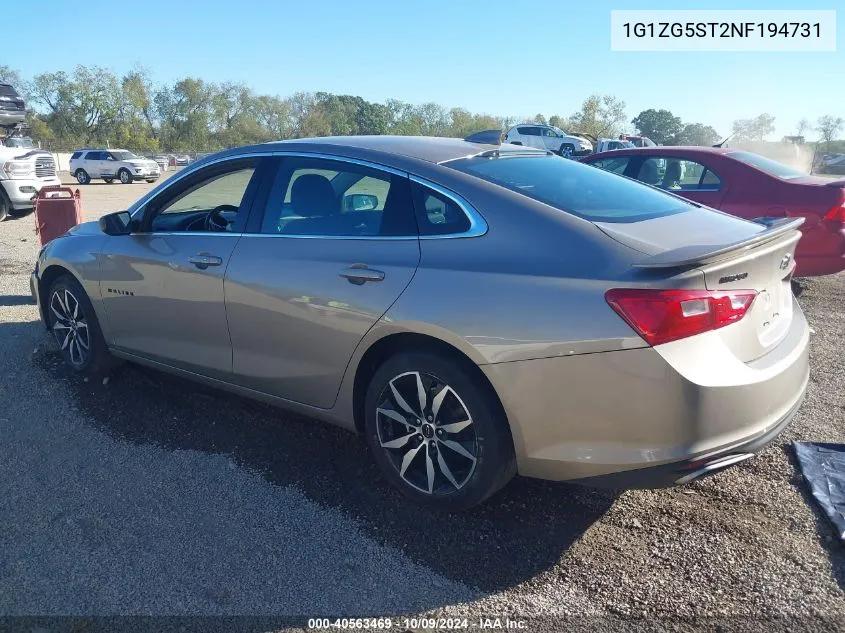 2022 Chevrolet Malibu Fwd Rs VIN: 1G1ZG5ST2NF194731 Lot: 40563469