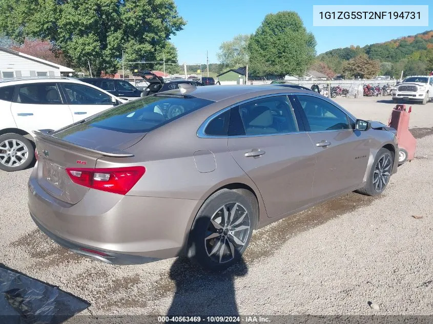 2022 Chevrolet Malibu Fwd Rs VIN: 1G1ZG5ST2NF194731 Lot: 40563469