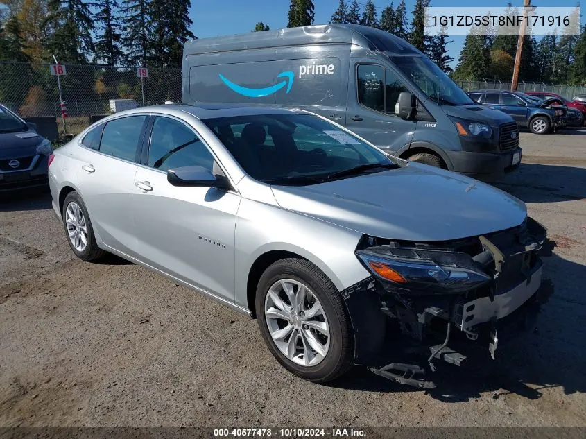 2022 Chevrolet Malibu Fwd Lt VIN: 1G1ZD5ST8NF171916 Lot: 40577478