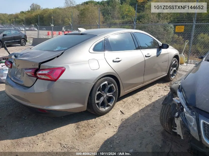 2022 Chevrolet Malibu Lt VIN: 1G1ZD5STXNF144652 Lot: 40583103