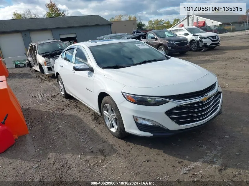 2022 Chevrolet Malibu Fwd Lt VIN: 1G1ZD5ST0NF135315 Lot: 40620960