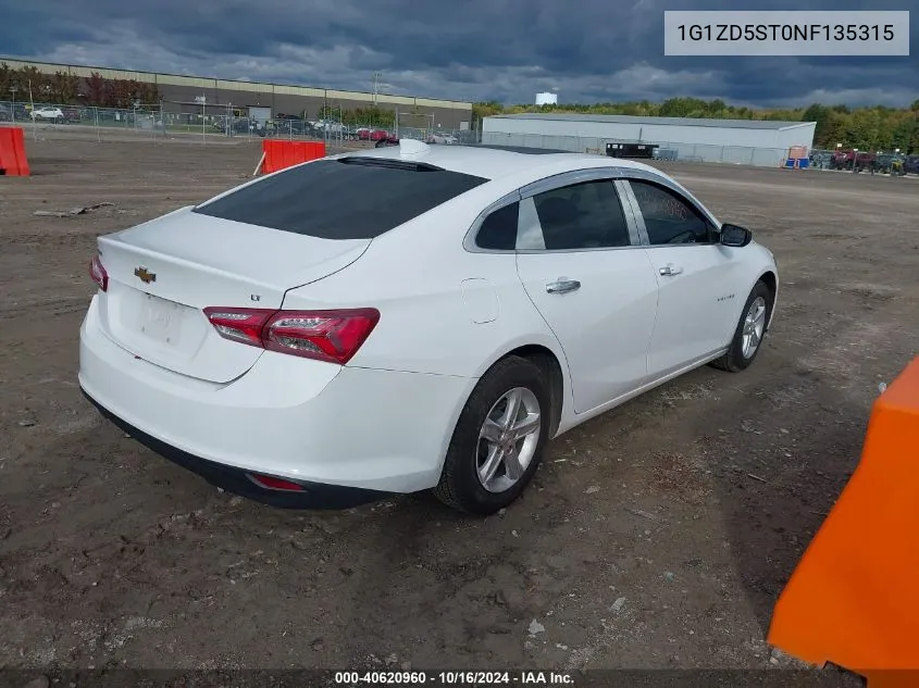 2022 Chevrolet Malibu Fwd Lt VIN: 1G1ZD5ST0NF135315 Lot: 40620960