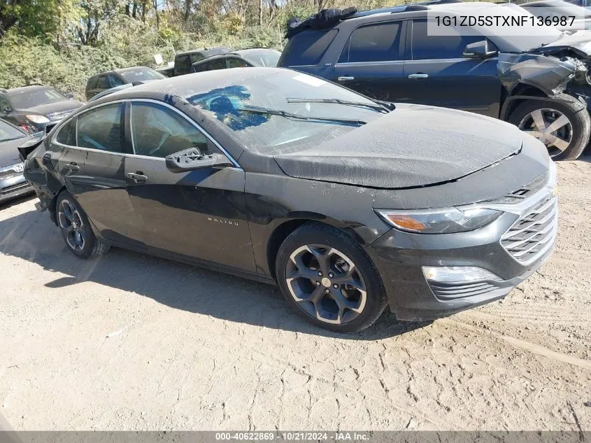 2022 Chevrolet Malibu Lt VIN: 1G1ZD5STXNF136987 Lot: 40622869