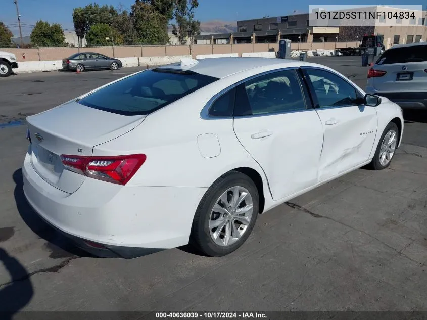 2022 Chevrolet Malibu Fwd Lt VIN: 1G1ZD5ST1NF104834 Lot: 40636039