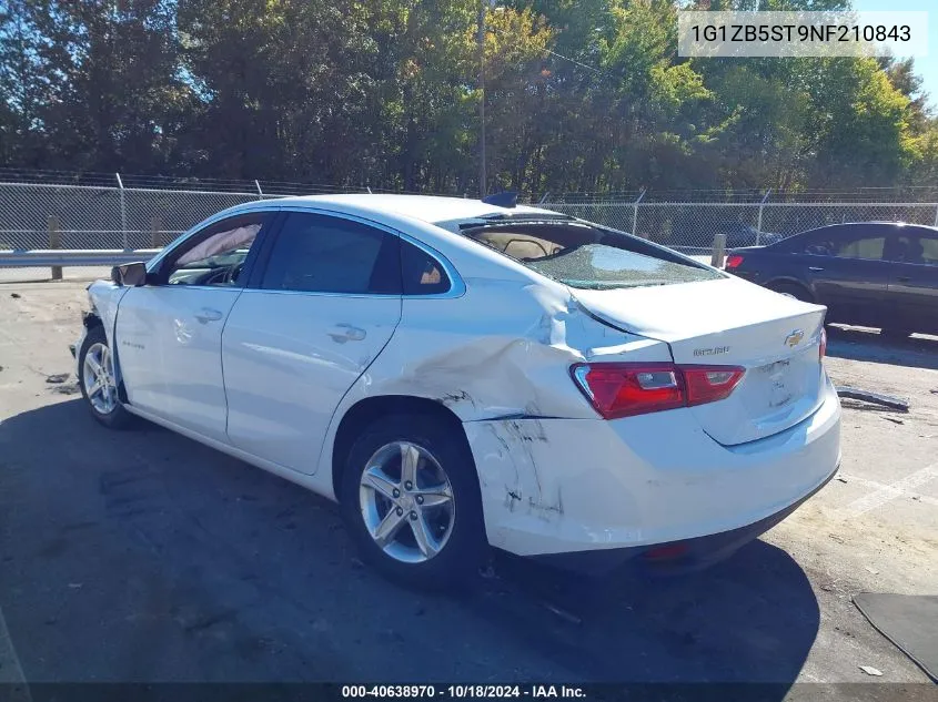 2022 Chevrolet Malibu Fwd Ls VIN: 1G1ZB5ST9NF210843 Lot: 40638970