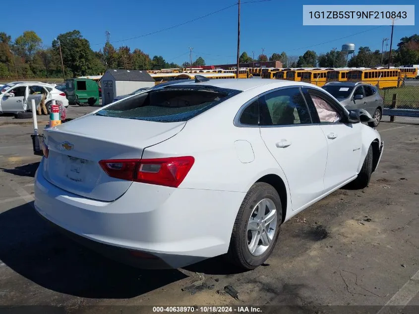 2022 Chevrolet Malibu Fwd Ls VIN: 1G1ZB5ST9NF210843 Lot: 40638970