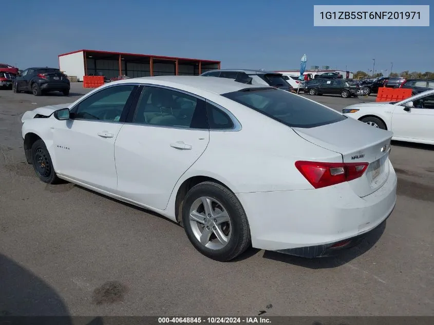 2022 Chevrolet Malibu Fwd Ls VIN: 1G1ZB5ST6NF201971 Lot: 40648845